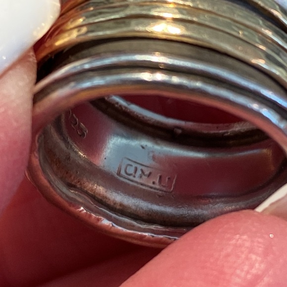 🎉 SOLD SOLD SOLD‼️SUNDANCE 14k EMBRACE SPINNING 5.5 STERLING SILVER RING‼️ - Picture 7 of 7